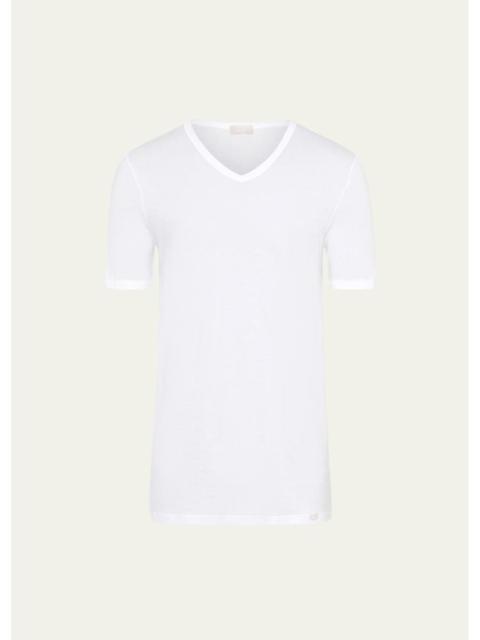 HANRO Men's Ultralight Cotton V-Neck T-Shirt
