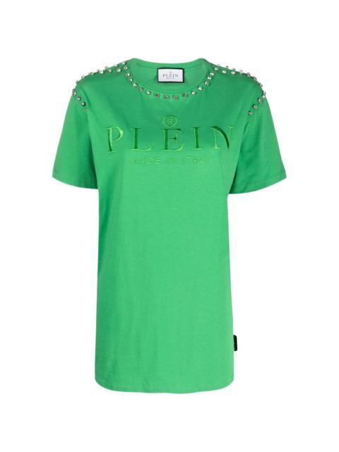 crystal-embellished short-sleeved T-shirt