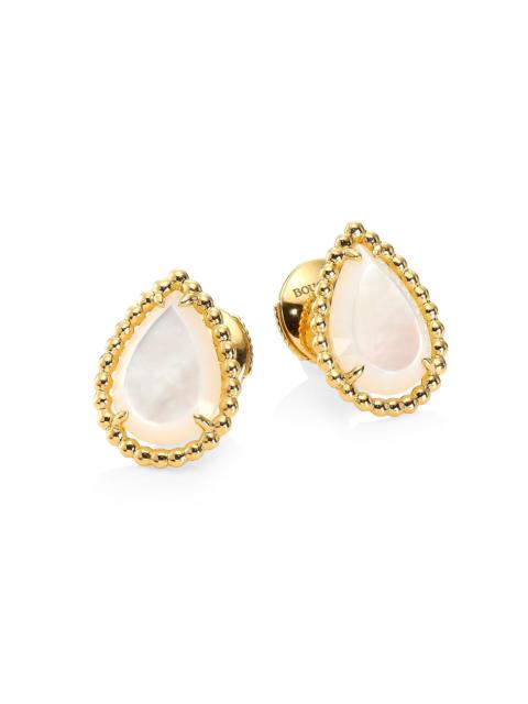 Boucheron Women's Serpent Bohème 18K Yellow Gold & Mother-Of-Pearl Stud Earrings - Gold