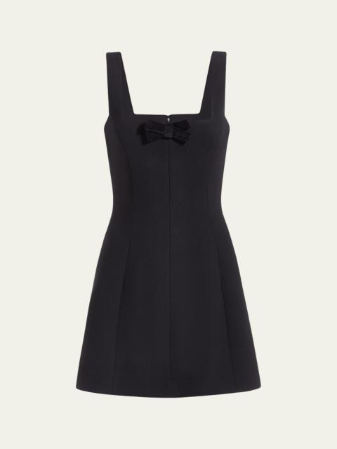 markarian Brooke Wool Crepe Square Neck Mini Dress