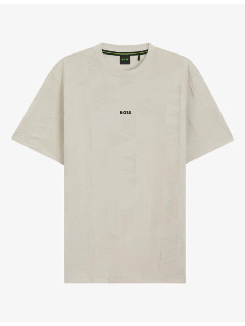 BOSS 3D-Jacquard Pattern Logo Cotton-Jersey T-Shirt