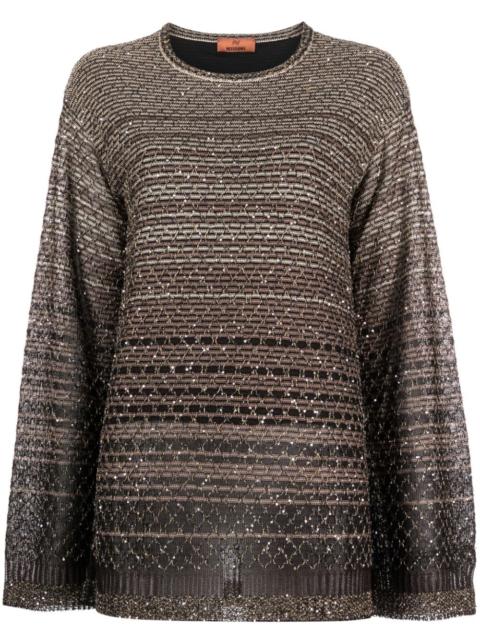 Missoni sequin-embellished striped jumper