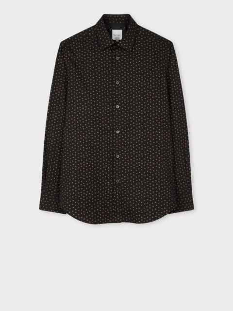 Paul Smith Tailored-Fit Black 'Mini Hearts' Cotton Shirt