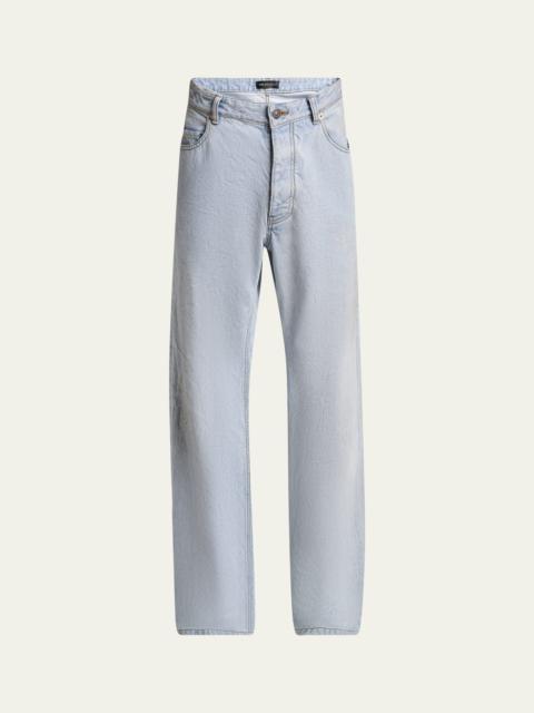 BALENCIAGA Men's Distressed Denim Relaxed-Fit Jeans