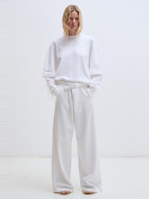 DARKPARK Gaia Cotton-Tencel Belted Denim Pants white