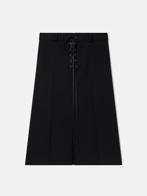 Whipstitch-Closure Wool Skirt