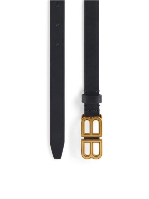 BALENCIAGA Women's Bb Hourglass Thin Belt in Black
