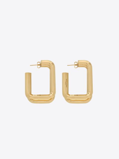 square hoop earrings in metal