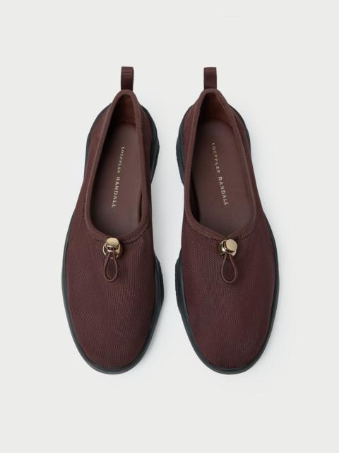 LOEFFLER RANDALL Raina Dark Brown Mesh Flat