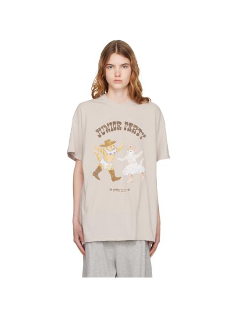 OPEN YY Beige Pet Club Kitty Party T-shirt