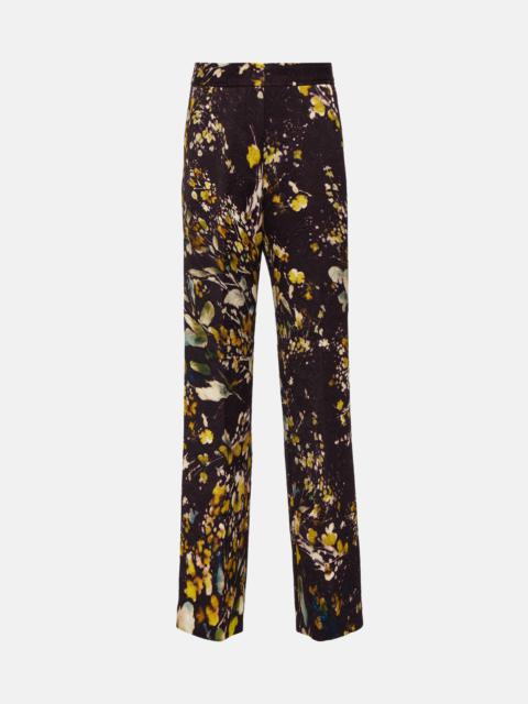 Embroidered high-rise straight pants