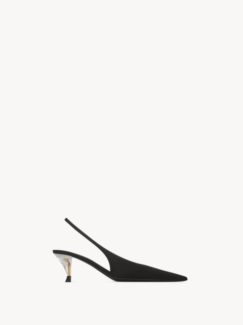SAINT LAURENT FANNY SLINGBACK PUMPS IN SATIN CREPE