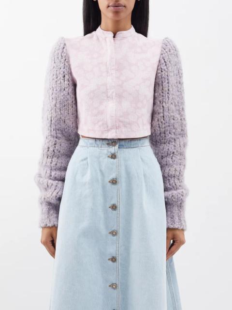 ERL Contrast-sleeve cotton-corduroy jacket