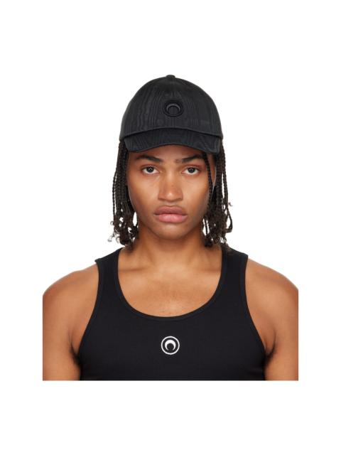 Marine Serre Black Recycled Moire Baseball Cap