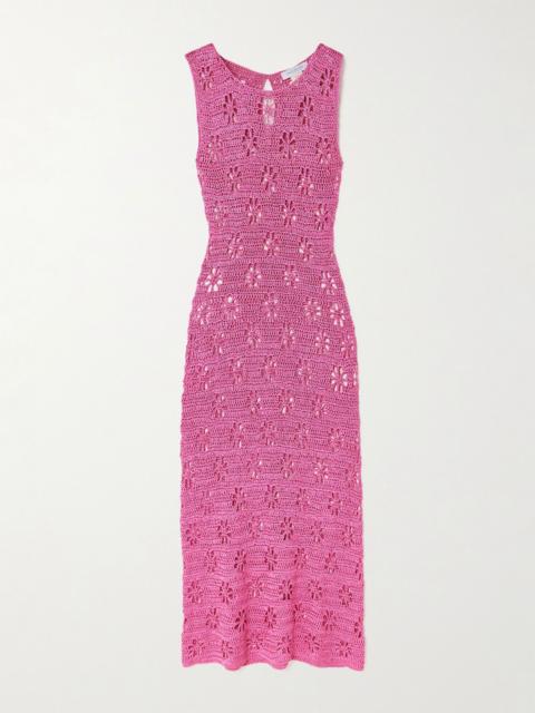 CALLE DEL MAR Crocheted midi dress Pink