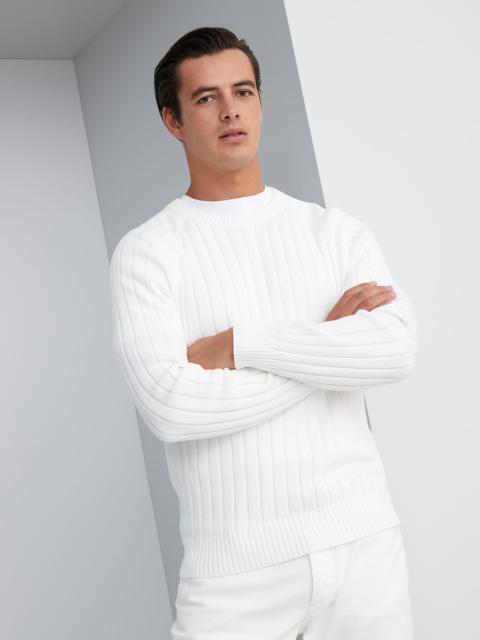 Cotton rib knit sweater
