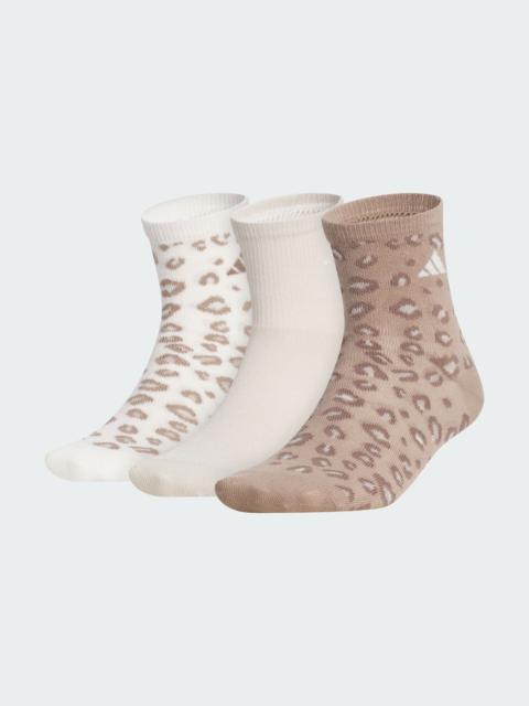 adidas Women's Leopard Luxe 3-Pack High Quarter