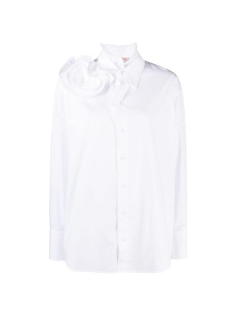 Valentino floral-appliquÃ© cotton shirt