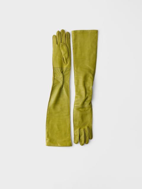 Prada Leather Long Gloves