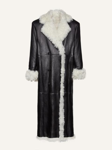MAGDA BUTRYM Double breasted shearling coat in black