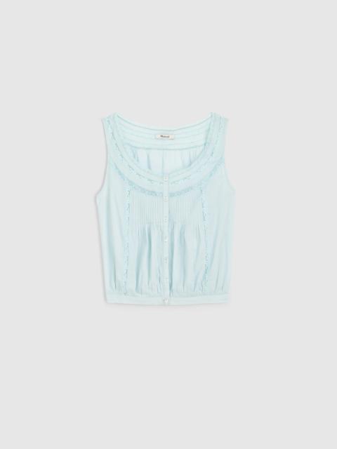 Madewell Lace-Insert Pintuck Sleeveless Top