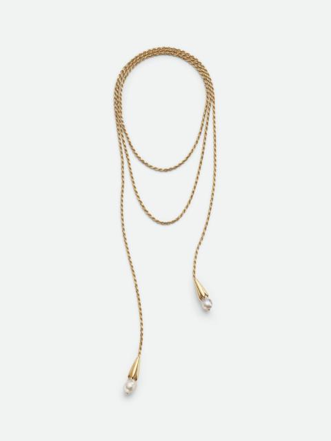 Bottega Veneta Pearl Scarf Necklace