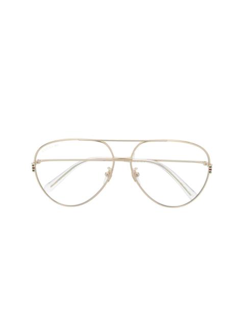 gold-tone pilot-frame glasses