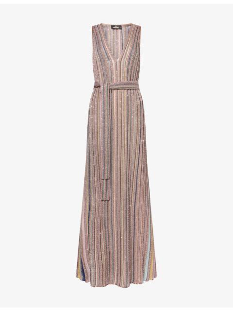 Missoni Sleeveless Striped Knitted Maxi Dress