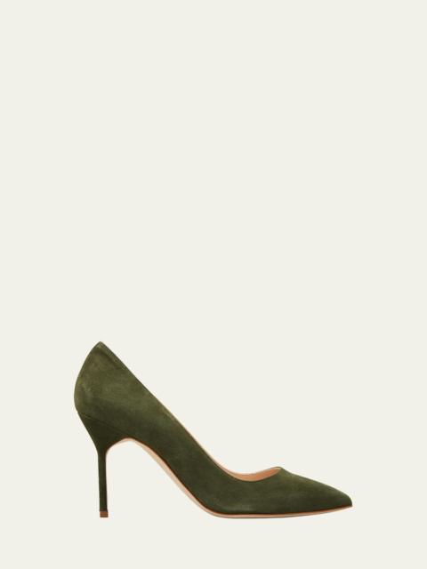 Manolo Blahnik BB 90mm Suede Stiletto Pumps