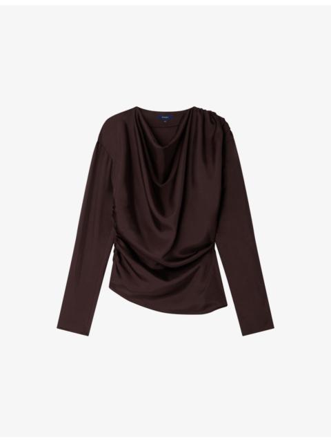 soeur Fresia Cowl-Neck Woven Blouse