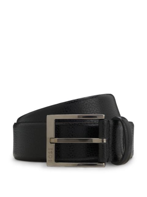 BOSS ITALIAN LEATHER BELT WITH A POLISHED ROLLER BUCKLE