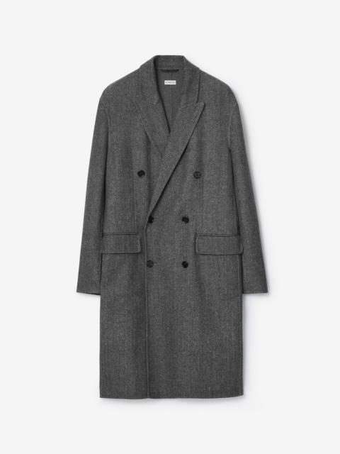 Burberry Herringbone Wool Tailored Coat