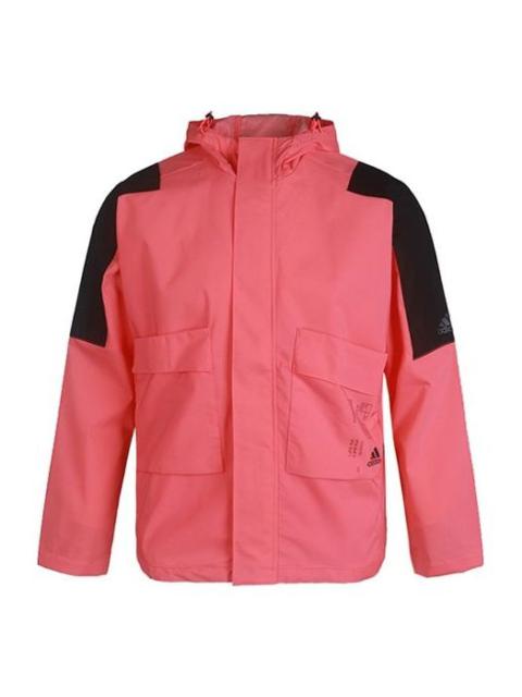 adidas M TECH 2L JKT Woven Athleisure Casual Sports Jacket Pink FU6571