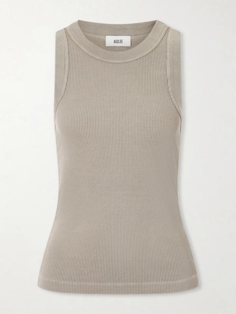 AGOLDE Leigh Ribbed Organic Cotton And Tencel Lyocell-blend Jersey Tank