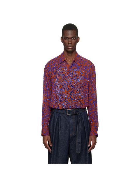 Dries Van Noten Orange & Purple Floral Shirt