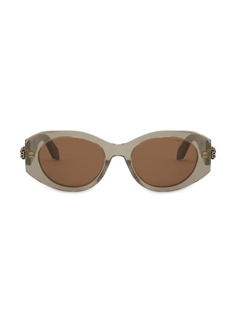 BVLGARI Women's Serpenti 52MM Oval Sunglasses - Transparent Khaki Brown