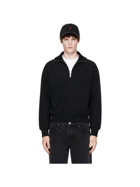 AMI Paris Black Tonal Embossed Ami de Coeur Sweatshirt