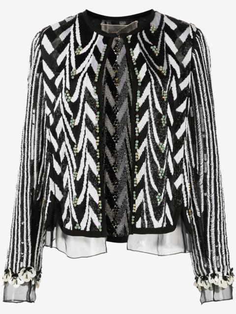 GIAMBATTISTA VALLI bead-embroidered sequin zigzag jacket