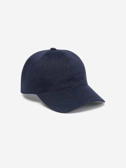 CORNELIANI Navy blue linen, wool and mohair baseball cap