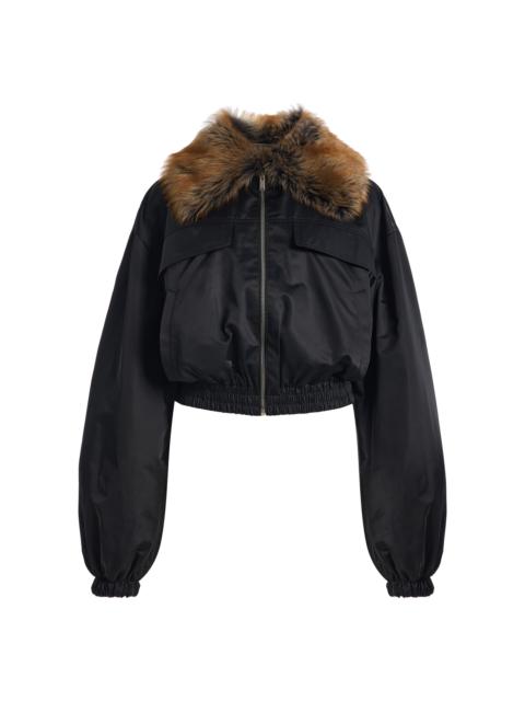 SAINT LAURENT Convertible Shearling Collar Jacket