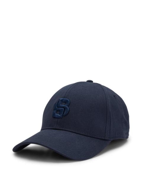 BOSS COTTON-TWILL CAP WITH EMBROIDERED DOUBLE B MONOGRAM