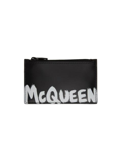 Alexander McQueen Black Graffiti Card Holder