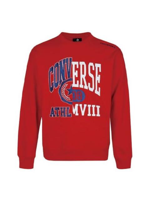Converse Unisex Logo Printing Round-neck Sweatshirt Red 10018354-A02