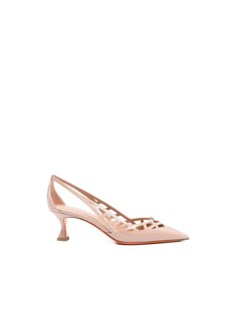 Santoni cut-out pointed-toe pumps