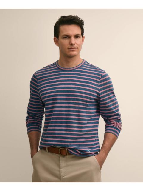 Brooks Brothers Cotton Indigo-Dyed Heavyweight Mariner Stripe Long-Sleeve T-Shirt