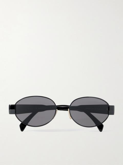 CELINE Oval-frame Metal And Acetate Sunglasses