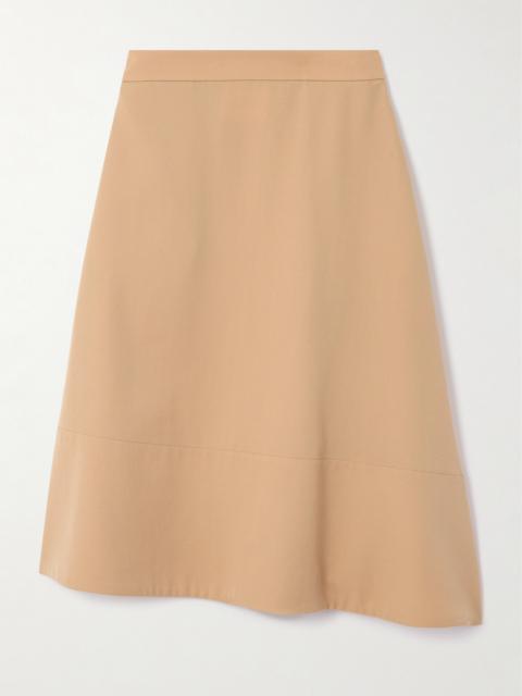 Jil Sander Paneled Asymmetric Wool-twill Midi Skirt