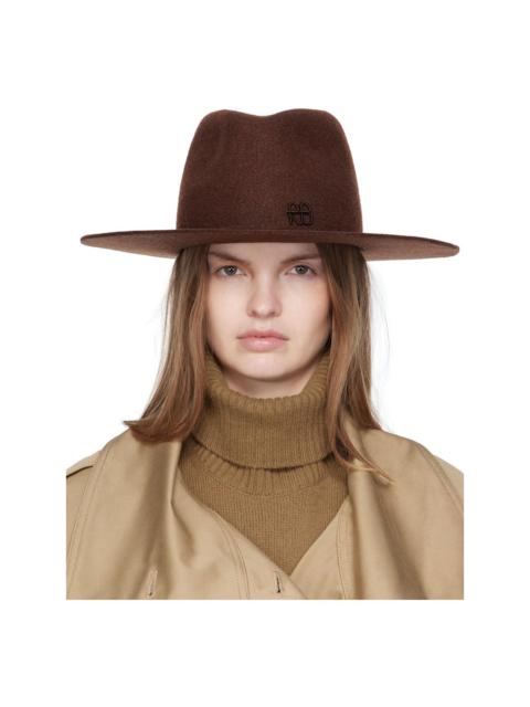 RUSLAN BAGINSKIY Brown Monogram-Embellished Fedora