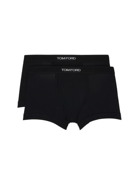 TOM FORD Two-Pack Black Cotton Modal Boxer Briefs