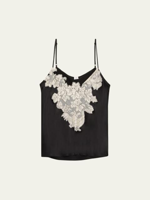 ROSIE ASSOULIN Chicken Lace Inset Satin Cami Top